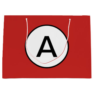 レッド抱き枕カスタムカスタムイニシャル ラージペーパーバッグ