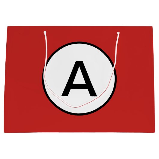 レッド抱き枕カスタムカスタムイニシャル ラージペーパーバッグ (正面)