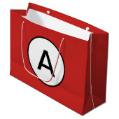 レッド抱き枕カスタムカスタムイニシャル ラージペーパーバッグ (正面アングル)