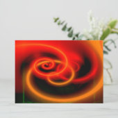 レッド抽象芸術アート招待状-抽象芸術波 招待状 (スタンド正面)