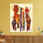 レッド抽象芸術エスニックカップルBeigeキャンバス印刷 キャンバスプリント (インサイチュ (リビング))