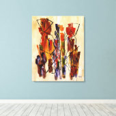 レッド抽象芸術エスニックカップルBeigeキャンバス印刷 キャンバスプリント (インサイチュ (ウッドフロア))