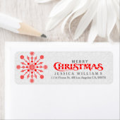 レッド抽象芸術クリスマススノーフレーク ラベル (インサイチュ)