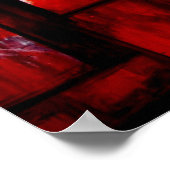 レッド抽象芸術スクエアアートプリントポスター ポスター (角)