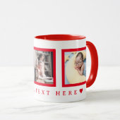 レッド文字カスタムフォトグラマーン誕生日 マグカップ (正面右)