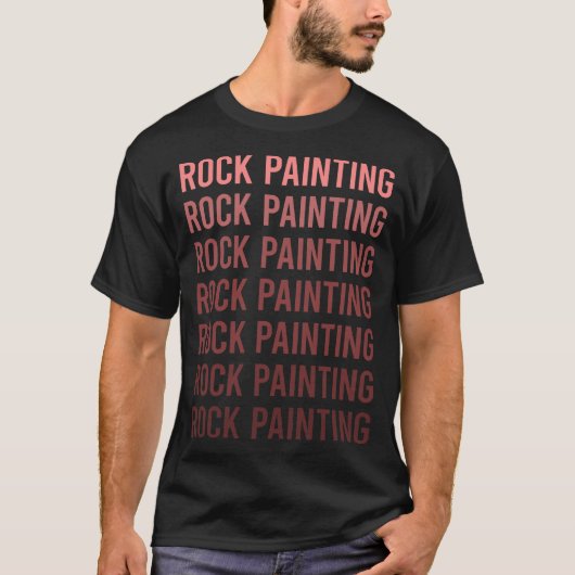 レッド文字絵を描ロックの岩 Tシャツ (正面)
