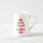 レッド文字Keep Calm and Carry On ボーンチャイナマグカップ (右)