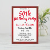 レッド日が差すこと50thバースデーパーティー 招待状 (スタンド正面)