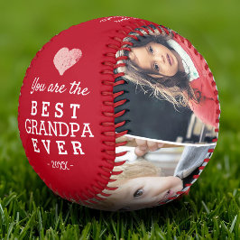 レッド最高のグランパEverハート4 Photo Collage 野球ボール