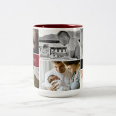 レッド最高のパパエバカスタムー写真コラージダディ ツートーンマグカップ (中央)