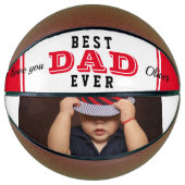 レッド最高のパパエバーファーザータイポグラフィ写真 バスケットボール (正面)