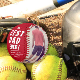 レッド最高のパパEver 2フォトコラージュ父 ソフトボール