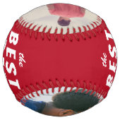 レッド最高のパパEver 2フォトコラージュ父 ソフトボール (裏面)