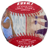 レッド最高のパパEver 2フォトコラージュ父 ソフトボール (正面)