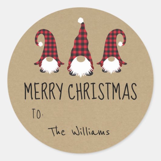 レッド格言メリークリスマスステッカー ラウンドシール (正面)