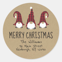 レッド格言メリークリスマス差出人住所ラベル ラウンドシール