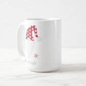 レッド格言&スノーフレークホリデーマグ コーヒーマグカップ (正面左)