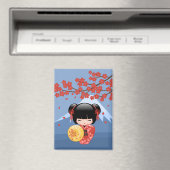 レッド桜こけしかわいい芸者ブルーマウンテン マグネット (インサイチュ (食洗機))