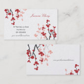 レッド桜さくらんぼ花咲き東洋禅アジア 名刺 (正面/裏面)