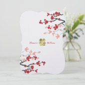 レッド桜ゴールデンダブル中国のハピネス結婚ズ 招待状 (スタンド正面)
