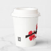 レッド桜ブロッサム絵を描ズバイサラ・モトラネス 紙コップ (右)