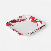 レッド桜絵画フラムス紙プレート ペーパープレート (傾斜あり)