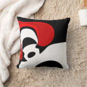 レッド氏へ：抽象的な黒、白、赤 クッション (ブランケット)