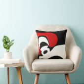 レッド氏へ：抽象的な黒、白、赤 クッション (椅子)