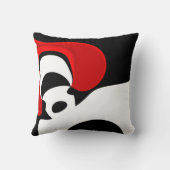 レッド氏へ：抽象的な黒、白、赤 クッション (裏面)