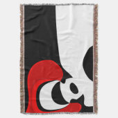 レッド氏へ：抽象的な黒、白、赤 スローブランケット (正面縦)