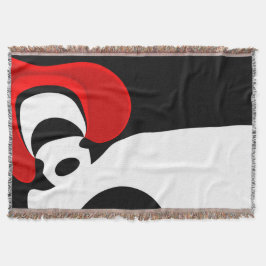 レッド氏へ：抽象的な黒、白、赤 スローブランケット