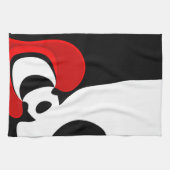 レッド氏へ：抽象芸術ブラック、ホワイト、レッド キッチンタオル (横)