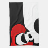 レッド氏へ：抽象芸術ブラック、ホワイト、レッド キッチンタオル (縦)
