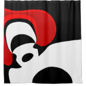 レッド氏へ：抽象芸術ブラック、ホワイト、レッド シャワーカーテン (正面)