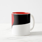 レッド氏へ：抽象芸術ブラック、ホワイト、レッド ツートーンマグカップ (正面右)