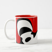 レッド氏へ：抽象芸術ブラック、ホワイト、レッド ツートーンマグカップ (左)