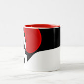 レッド氏へ：抽象芸術ブラック、ホワイト、レッド ツートーンマグカップ (中央)