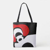 レッド氏へ:抽象芸術ブラック、ホワイト、レッド トートバッグ (裏面)