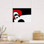 レッド氏へ：抽象芸術ブラック、ホワイト、レッド ポスター (キッチン)