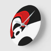 レッド氏へ：抽象芸術ブラック、ホワイト、レッド ラウンド壁時計 (傾斜)