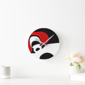 レッド氏へ：抽象芸術ブラック、ホワイト、レッド ラウンド壁時計 (ホーム)