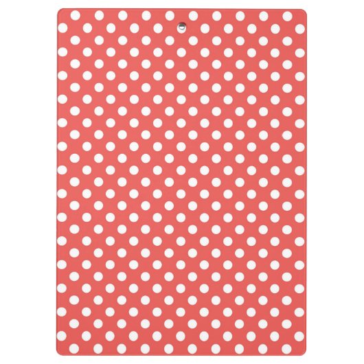 レッド水玉模様とブラックキャットパーソナライズされた クリップボード (裏面)