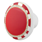 レッド水玉模様ヒョウ柄 セラミックノブ (右)