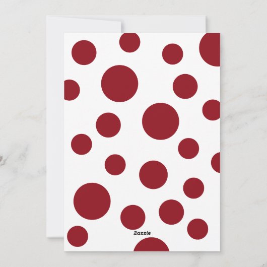 レッド水玉模様フォトホリデーカード シーズンカード (裏面)