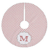 レッド水玉模様プリントモノグラムイニシャルツリースカート ブラッシュドポリエステルツリースカート (正面)