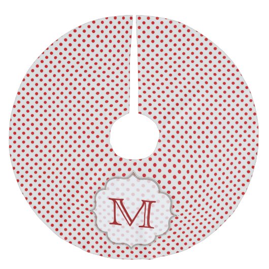 レッド水玉模様プリントモノグラムイニシャルツリースカート ブラッシュドポリエステルツリースカート (正面)