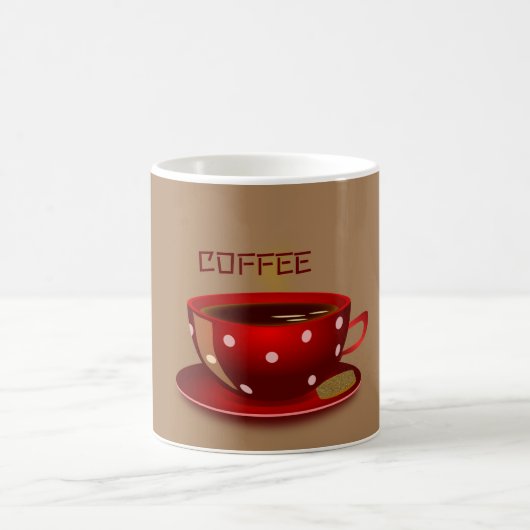 レッド水玉模様マグ コーヒーマグカップ (中央)