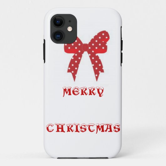 レッド水玉模様メリークリスマス Case-Mate iPhoneケース (裏面)