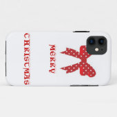 レッド水玉模様メリークリスマス Case-Mate iPhoneケース (裏面(横))