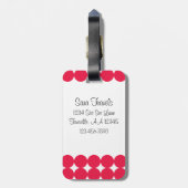 レッド水玉模様モノグラム ラゲッジタグ (裏面縦)